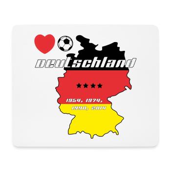 Ich Liebe Fussball Deutschland - 4 Sterne - Mousepad (Querformat) - Weiß - Vorne