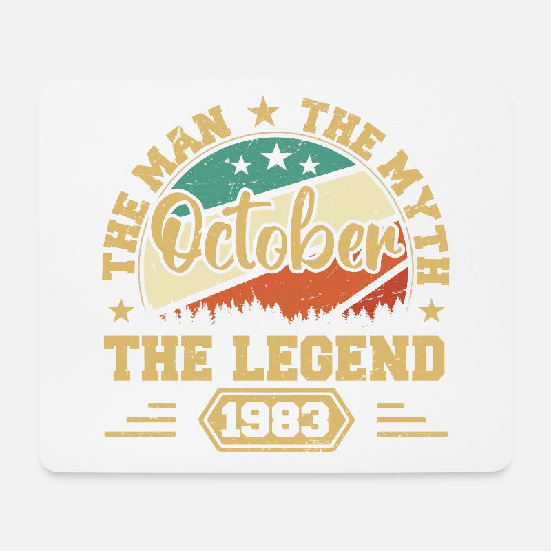 Oktober 1983 Geburtstagsgeschenk 1983 Oktober - Mousepad (Querformat) - Weiß