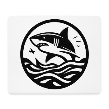 Design de requin cool pour le fan de requin - Tapis de souris (format paysage) - blanc - Devant