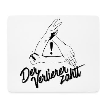 Der Verlierer zahlt – Schere Stein Papier - Mousepad (Querformat) - Weiß - Vorne