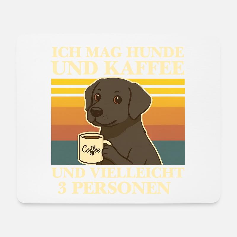 Ich mag Hunde & Kaffee Lustig Hund Coffee Tier - Mousepad (Querformat) - Weiß