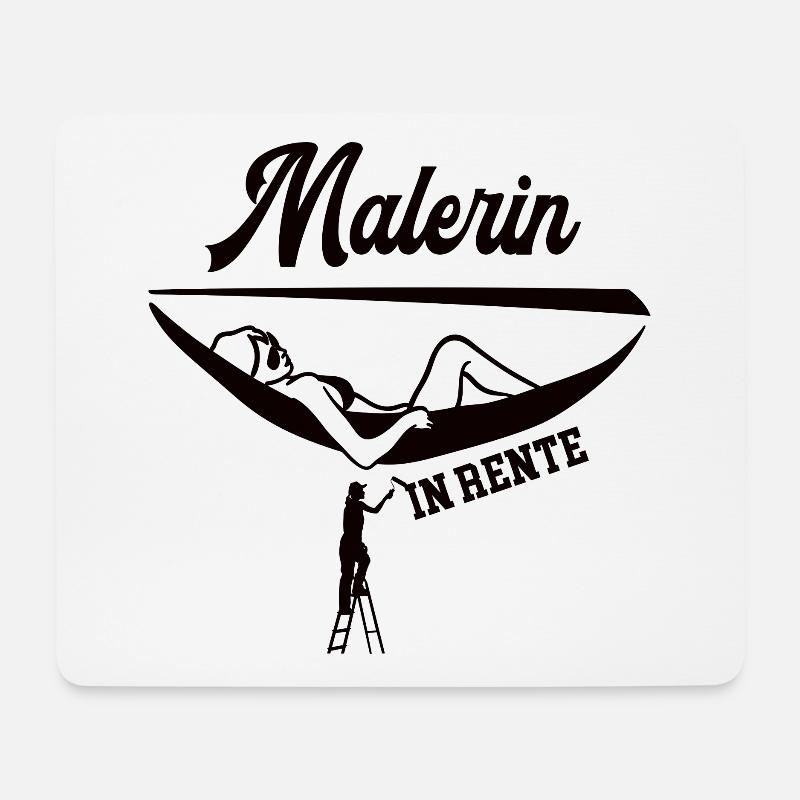 Malerin in Rente Rentnerin Meisterin Ruhestand - Mousepad (Querformat) - Weiß