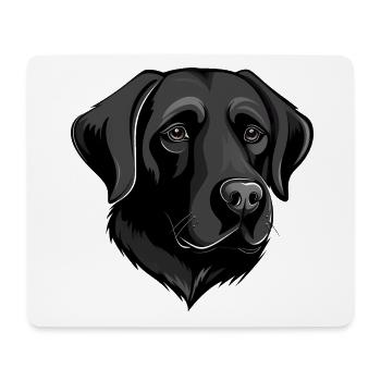 Labrador Retriever noir - Tapis de souris (format paysage) - blanc - Devant