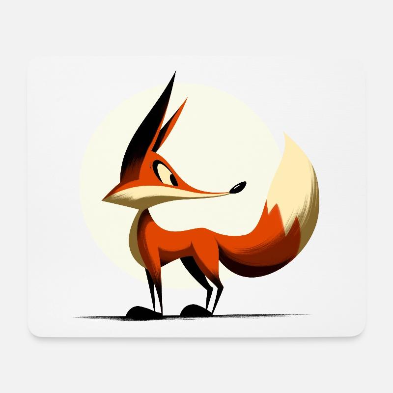 Frecher Fuchs - Mousepad (Querformat) - Weiß