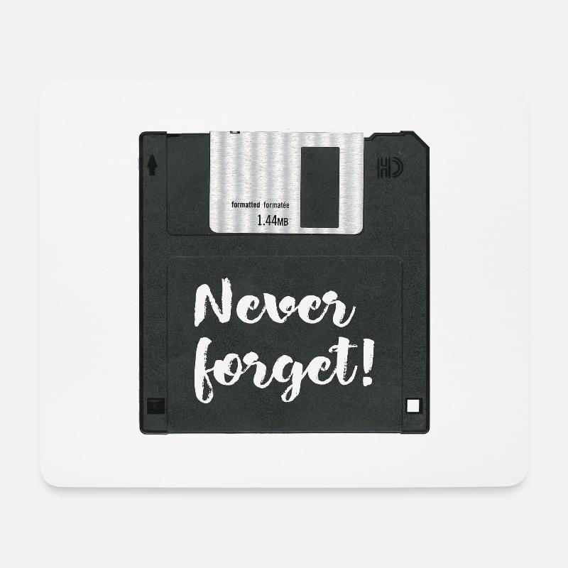 Diskette Never Forget Shirt - Mousepad (Querformat) - Weiß