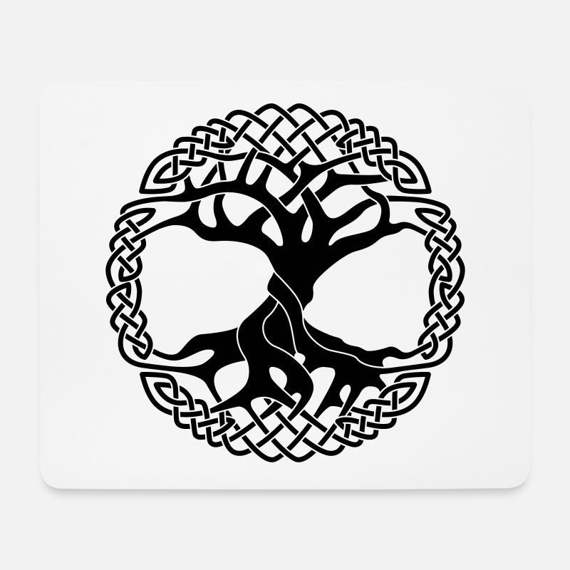 Yggdrasil viking tree of life - Mouse Pad (horizontal) - white