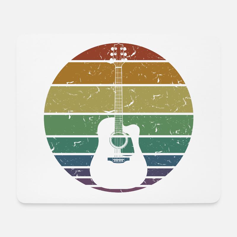 Retro Akustikgitarre Gitarrist Gitarrist Gitarrist Geschenk - Mousepad (Querformat) - Weiß