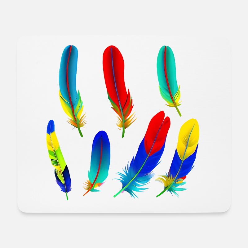 Papagei Federn - Mousepad (Querformat) - Weiß