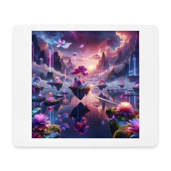 Surreal Dreamscape: Neon Waters - Mouse Pad (horizontal) - white - Front