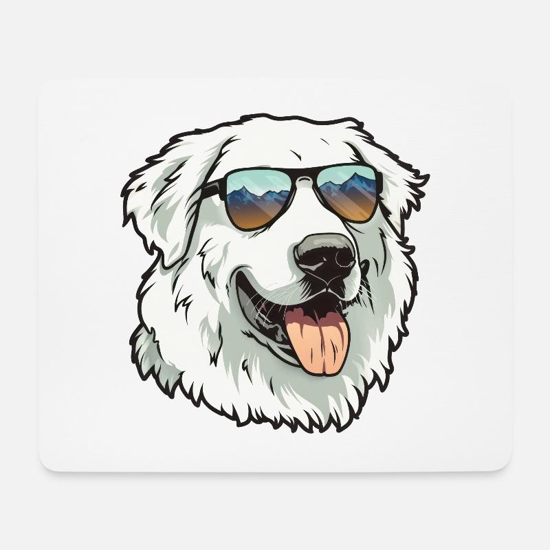 Pyrenäenberghund, Great Pyrenees, Hund - Mousepad (Querformat) - Weiß