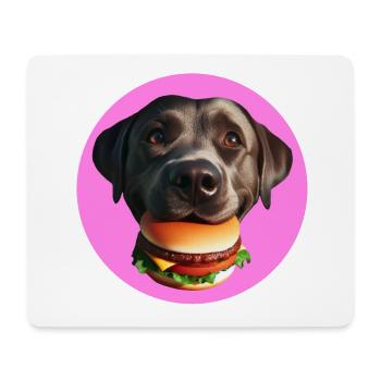 Labrador frisst Hamburger - Mousepad (Querformat) - Weiß - Vorne