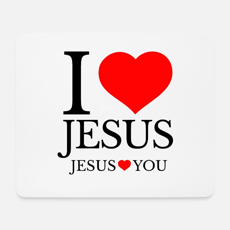 Ich liebe Jesus und Jesus liebt dich - Mousepad (Querformat) - Weiß