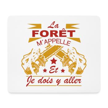 Bûcheron Shirt • La forêt m´appelle Cadeau - Tapis de souris (format paysage) - blanc - Devant