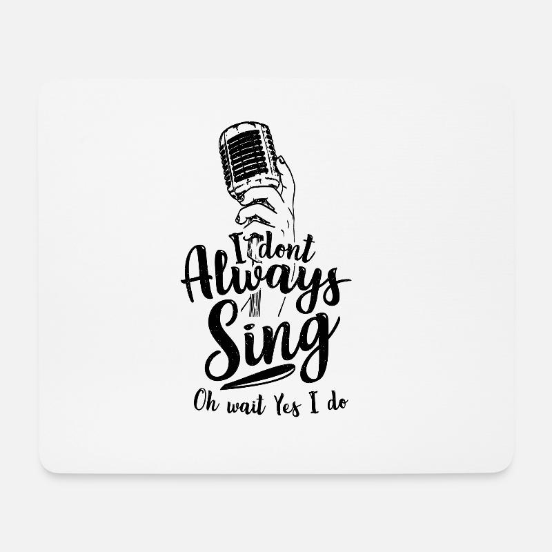 Sänger Mikrophon - Cooler Spruch - Mousepad (Querformat) - Weiß