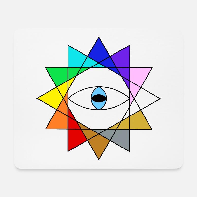 Dodeka Stern Drittes Auge 12 Strahlen - Mousepad (Querformat) - Weiß