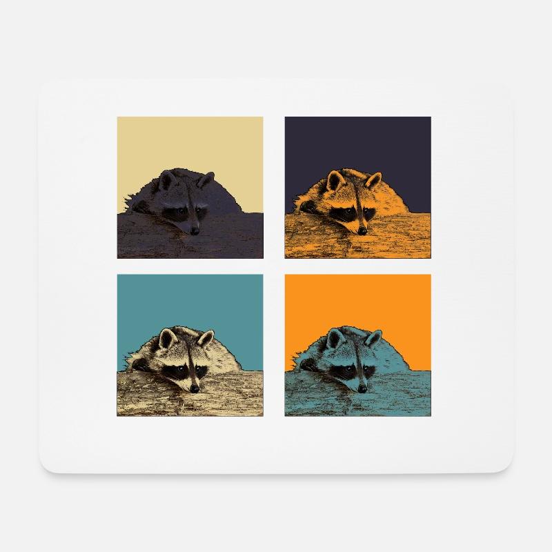 racoon - Mouse Pad (horizontal) - white