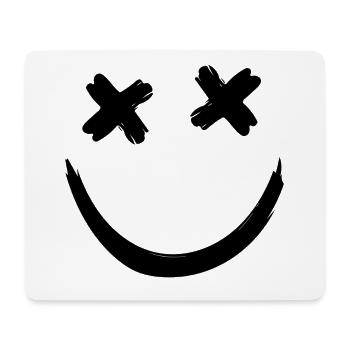 Dead Face Minimal Smile - Mouse Pad (horizontal) - white - Front