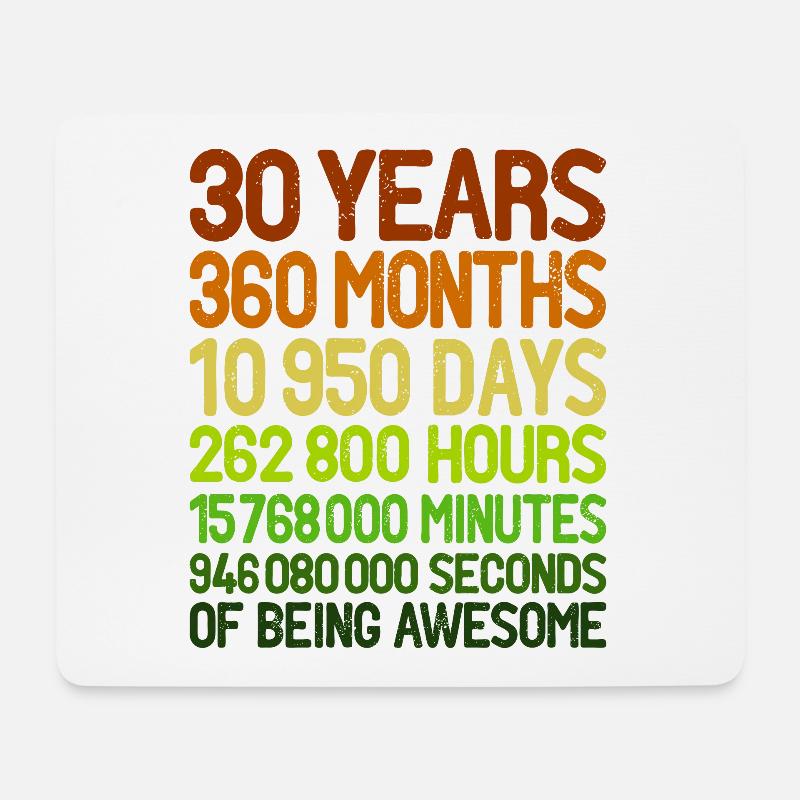 30. Geburtstag - Mousepad (Querformat) - Weiß