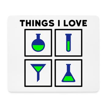 Things I love (flask, test tube, funnel) - Mouse Pad (horizontal) - white - Front
