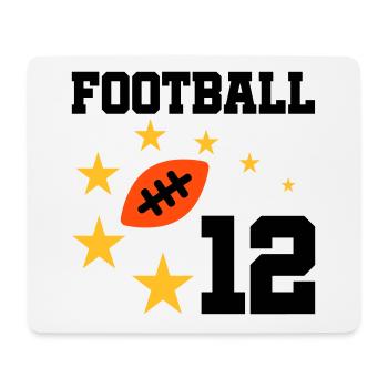 Football 12 (Football, Étoiles) - Tapis de souris (format paysage) - blanc - Devant