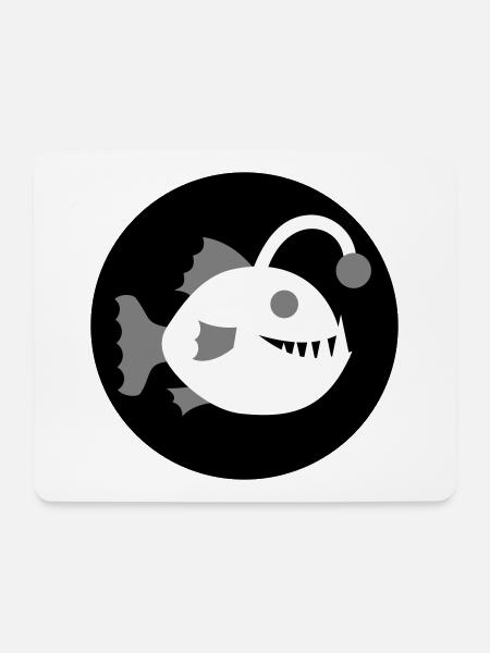 Laternenfisch Anglerfisch Tiefsee Fisch Icon - Mousepad (Querformat) - Weiß