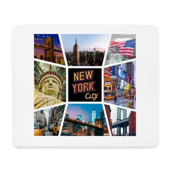 New York City USA America City Skyline Collage - Mouse Pad (horizontal) - white - Front