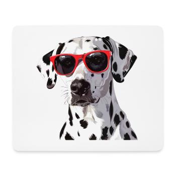 Dalmatien, chien, lunettes de soleil, été - Tapis de souris (format paysage) - blanc - Devant