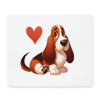 Basset Love 2 - Mouse Pad (horizontal) - white - Front