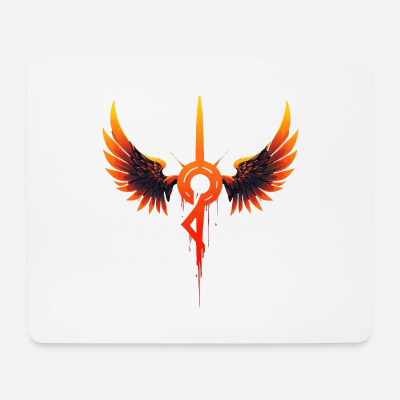 Fire Wing Symbol - Mouse Pad (horizontal) - white