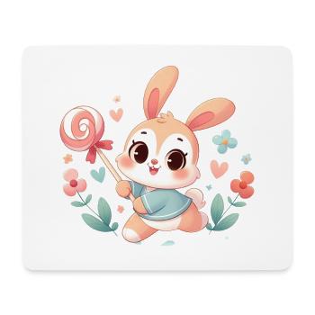 lapin 4 - Tapis de souris (format paysage) - blanc - Devant