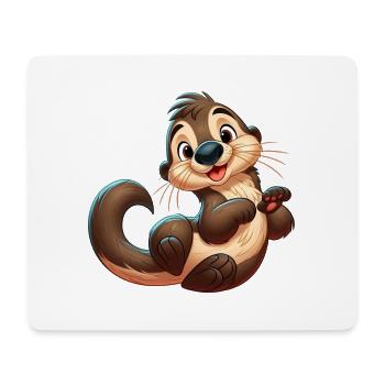 loutre 4 - Tapis de souris (format paysage) - blanc - Devant