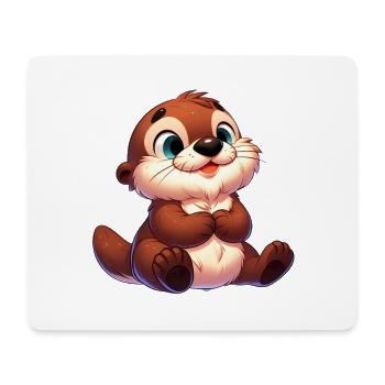 loutre 15 - Tapis de souris (format paysage) - blanc - Devant