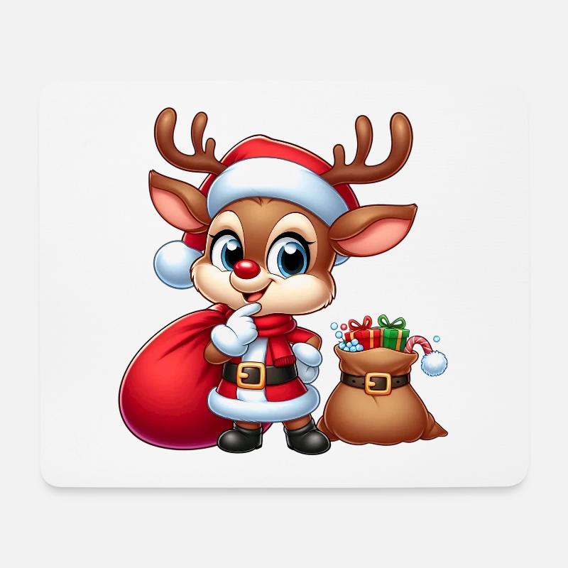Rudolf 4 - Mousepad (Querformat) - Weiß