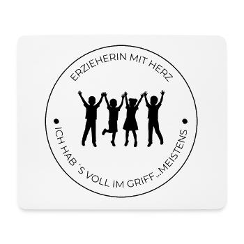 Erzieherin mit Herz – Geschenk für Kita - Mousepad (Querformat) - Weiß - Vorne