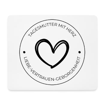 Tagesmutter mit Herz - Geschenkidee -Tagesmama - Mousepad (Querformat) - Weiß - Vorne