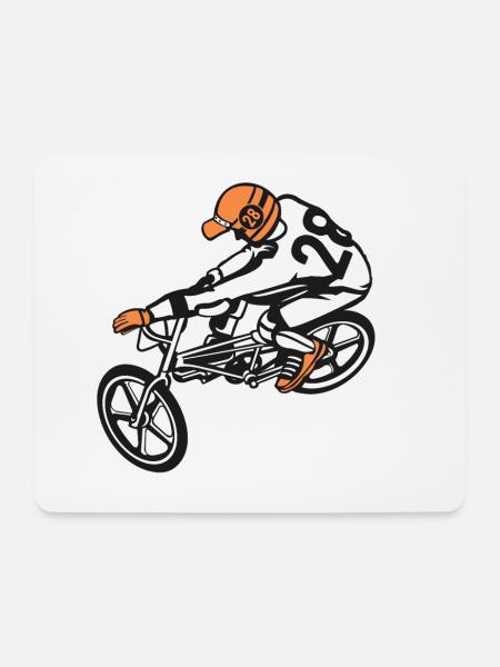 BMX Fahrrad / Bike 01_dreifarbig - Mousepad (Querformat) - Weiß