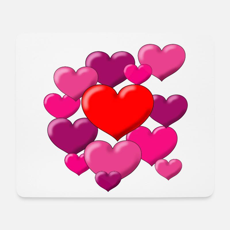 Hearts - Mousepad (Querformat) - Weiß