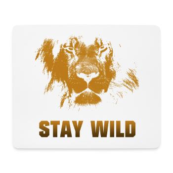 Restez sauvage. Visage de lion - Tapis de souris (format paysage) - blanc - Devant