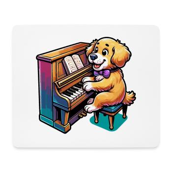 Golden Retriever playing Piano - Mouse Pad (horizontal) - white - Front
