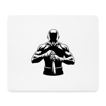 Gants de boxe Boxer Punching - Tapis de souris (format paysage) - blanc - Devant