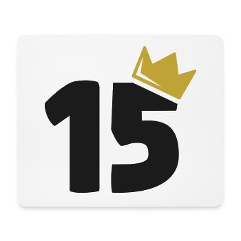 15e anniversaire Couronne 15 ans Numéro - Tapis de souris (format paysage) - blanc - Devant