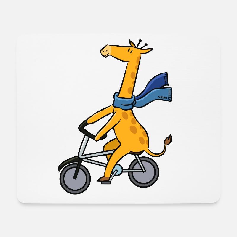 Giraffe Langhals Fahrrad Tier Tour Kinder Geschenk - Mousepad (Querformat) - Weiß