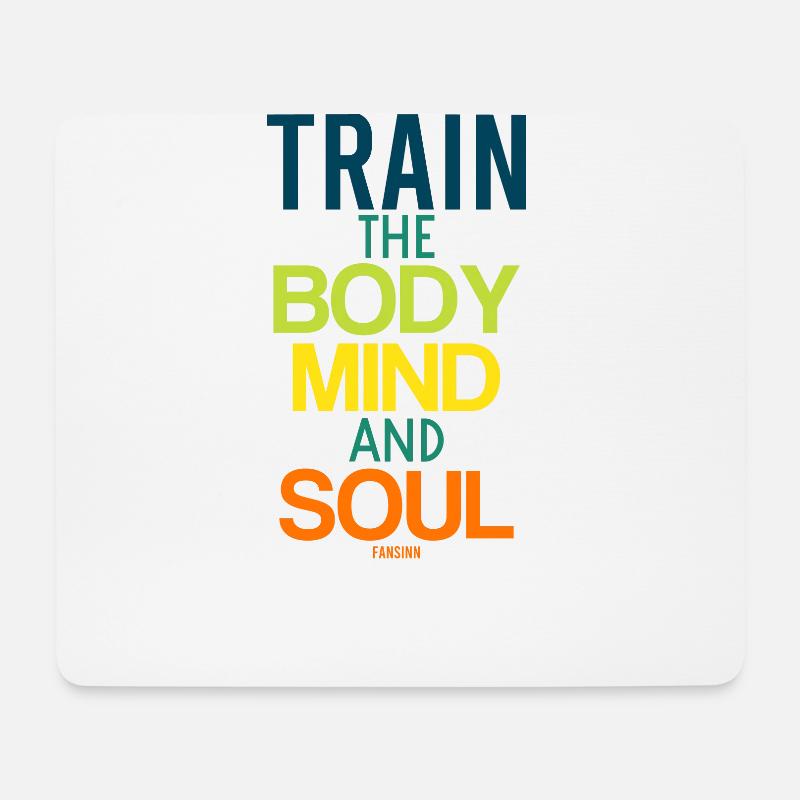 Yoga Spruch Workout Körper Seele Geist - Mousepad (Querformat) - Weiß