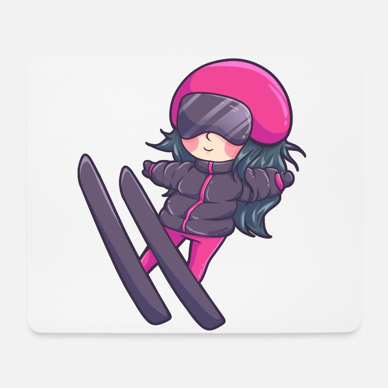 Skispringen Piste Wintersport Geschenk - Mousepad (Querformat) - Weiß