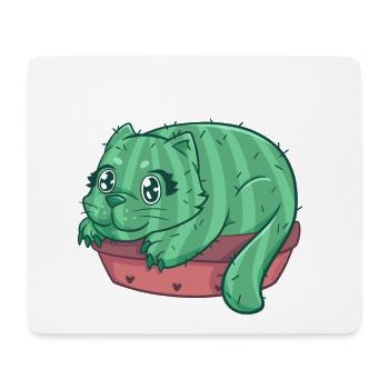 Catcus Katze Kaktus Kätzchen Stubentiger - Mousepad (Querformat) - Weiß - Vorne