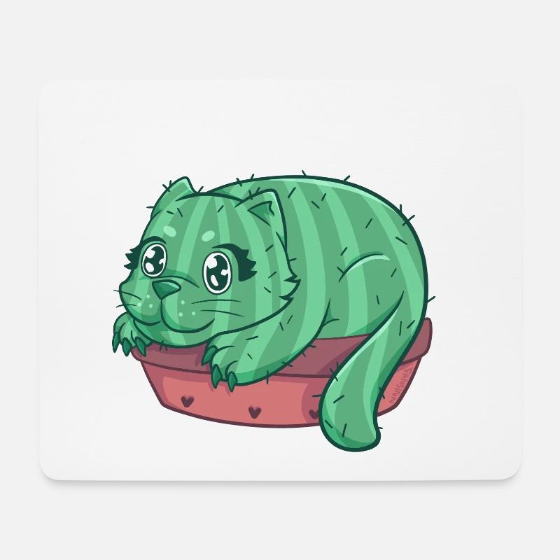 Catcus Katze Kaktus Kätzchen Stubentiger - Mousepad (Querformat) - Weiß