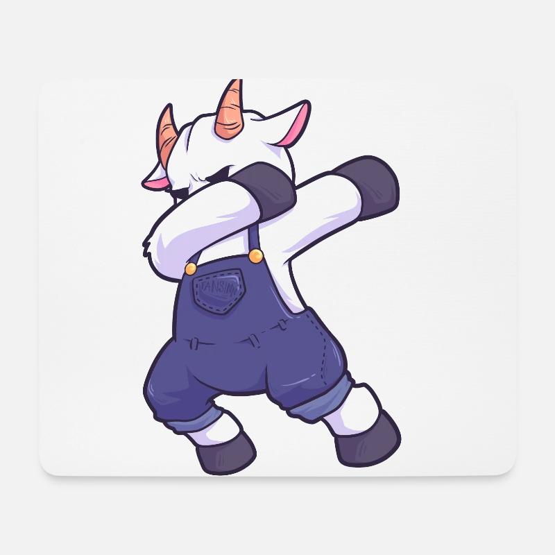 dab dabbing Ziege Ziegenbock Goat Bauernhof - Mousepad (Querformat) - Weiß