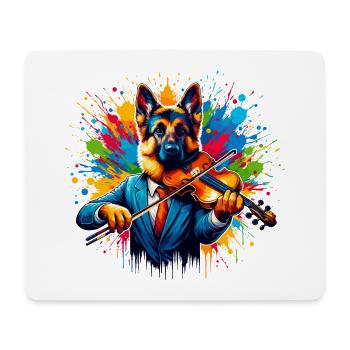 German Shepherd playing violin - Mouse Pad (horizontal) - white - Front