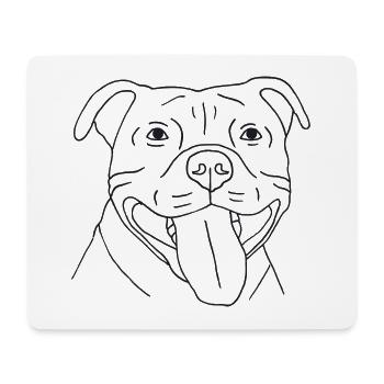 American Staffordshire Terrier - Mousepad (Querformat) - Weiß - Vorne