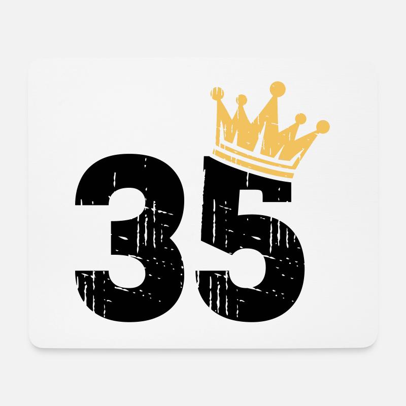 35 Krone 35. Geburtstag 35 Jahre - Mousepad (Querformat) - Weiß